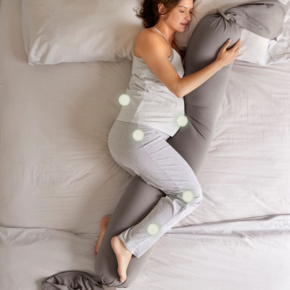 BBhugme - Organic Pregnancy Body Pillow - Stone