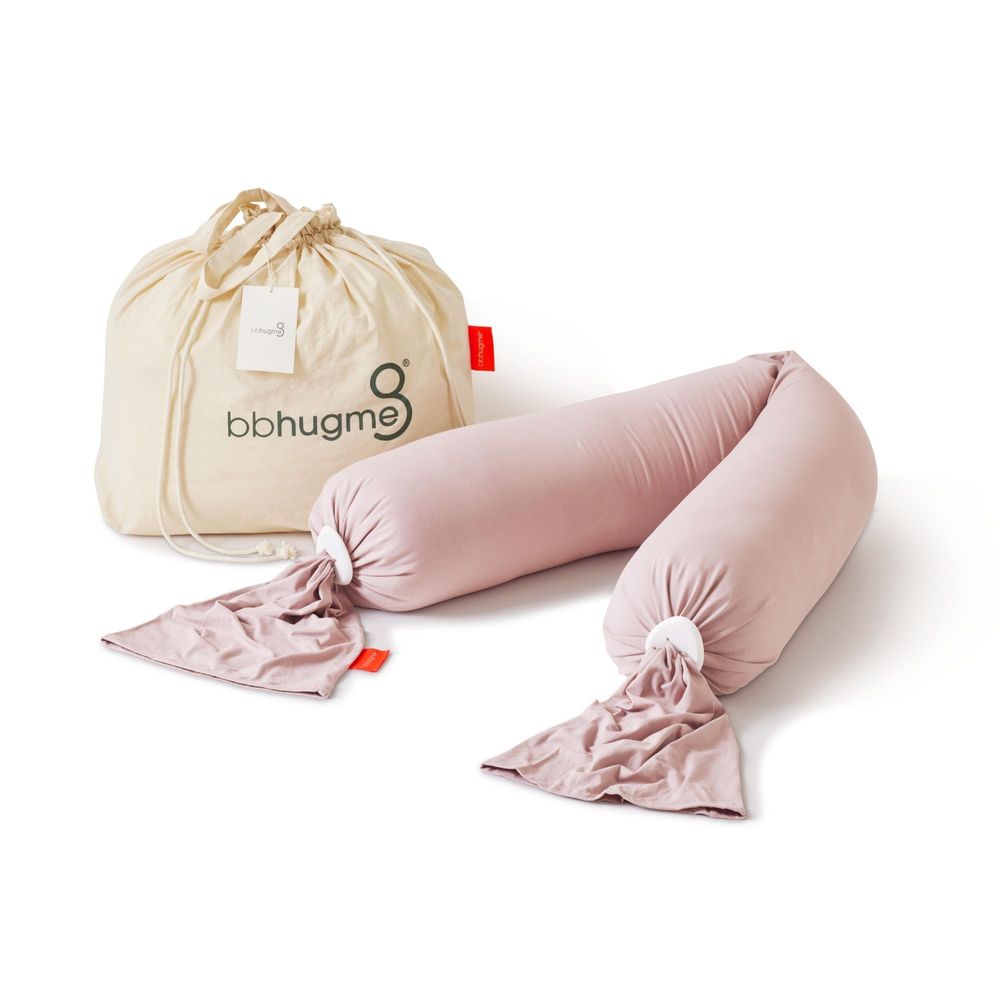 BBhugme - Organic Pregnancy Body Pillow - Dusty Pink/Vanilla