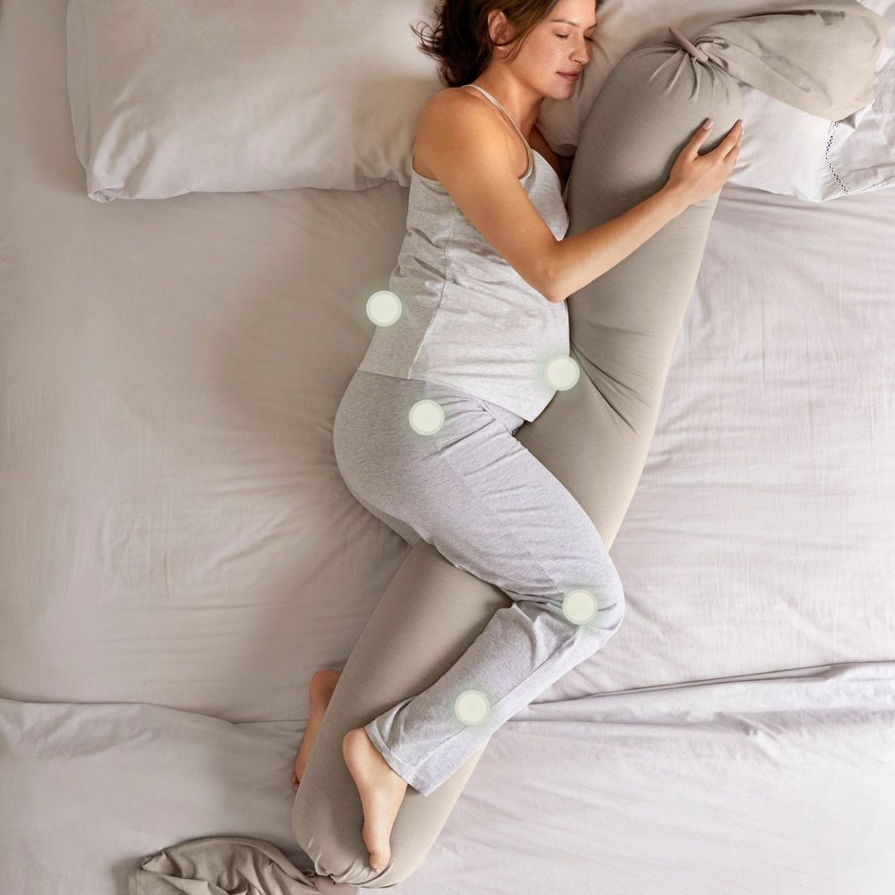 BBhugme - Organic Pregnancy Body Pillow - Seashell Beige