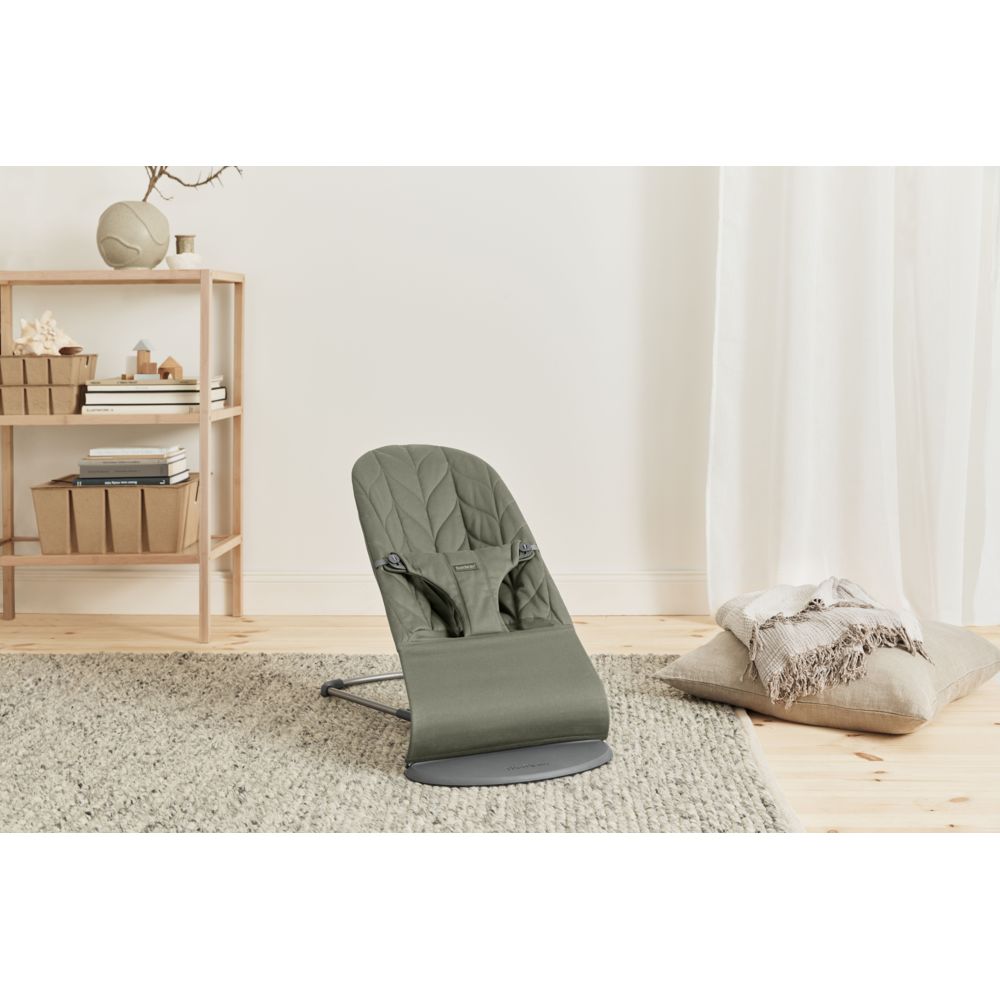 BabyBjorn - Bliss Woven Petal Quilt Baby Bouncer - Dark Green