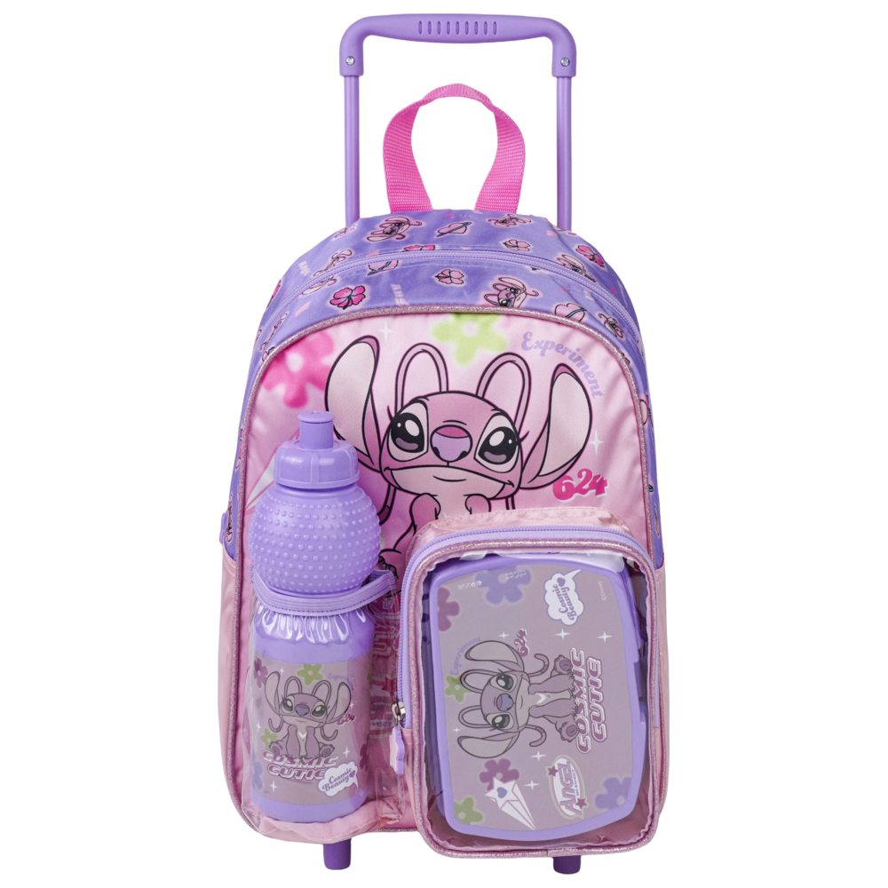 Disney - 3-In-1 Rolling Backpack With Water Bottle And Lunch Box - Angel