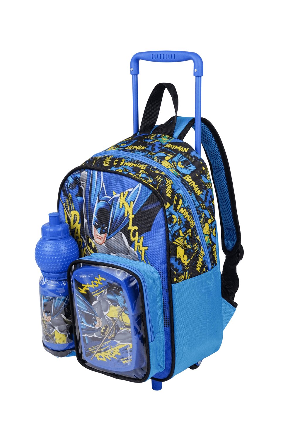 Warner Bros. - Batman 3-In-1 Kids Trolley Backpack With Lunch Box & Water Bottle Set - Multicolor