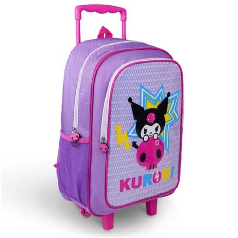 Sanrio - 3-In-1 Rolling Backpack With Lunch Bag And Pencil Case - Kuromi - 18-Inch