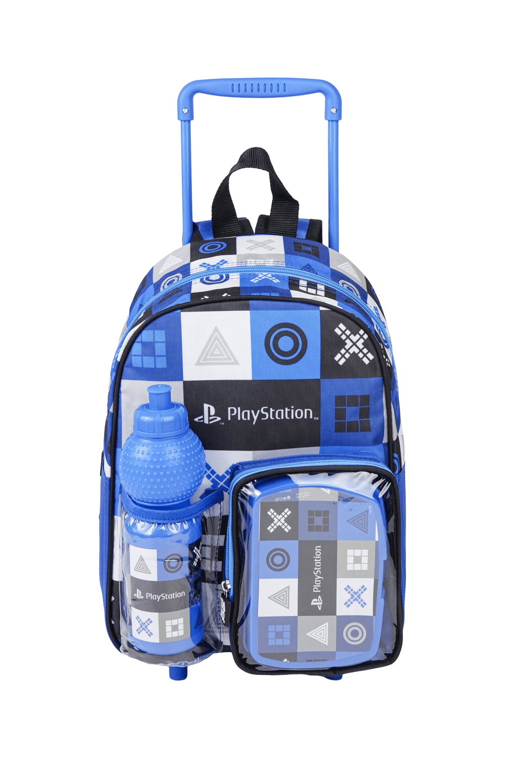 Sony - PlayStation 3-In-1 Kids Trolley Backpack With Lunch Box & Water Bottle Set - Blue