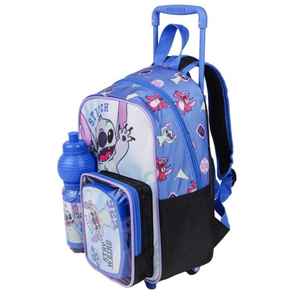 Disney - 3-In-1 Rolling Backpack With Water Bottle And Lunch Box - Stitch