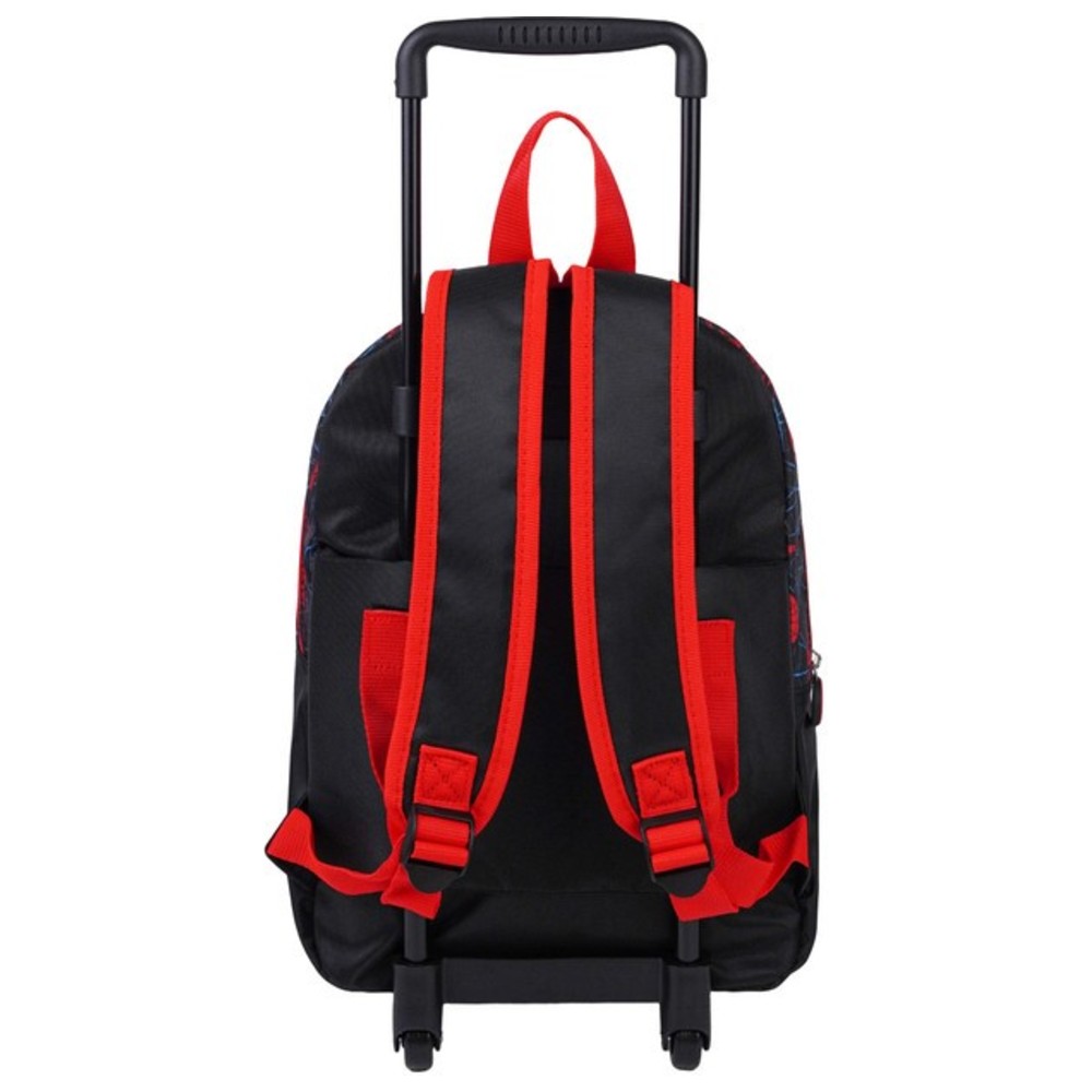 Marvel - 3-In-1 Spider-Man Rolling Backpack With Water Bottle And Lunch Box - Black