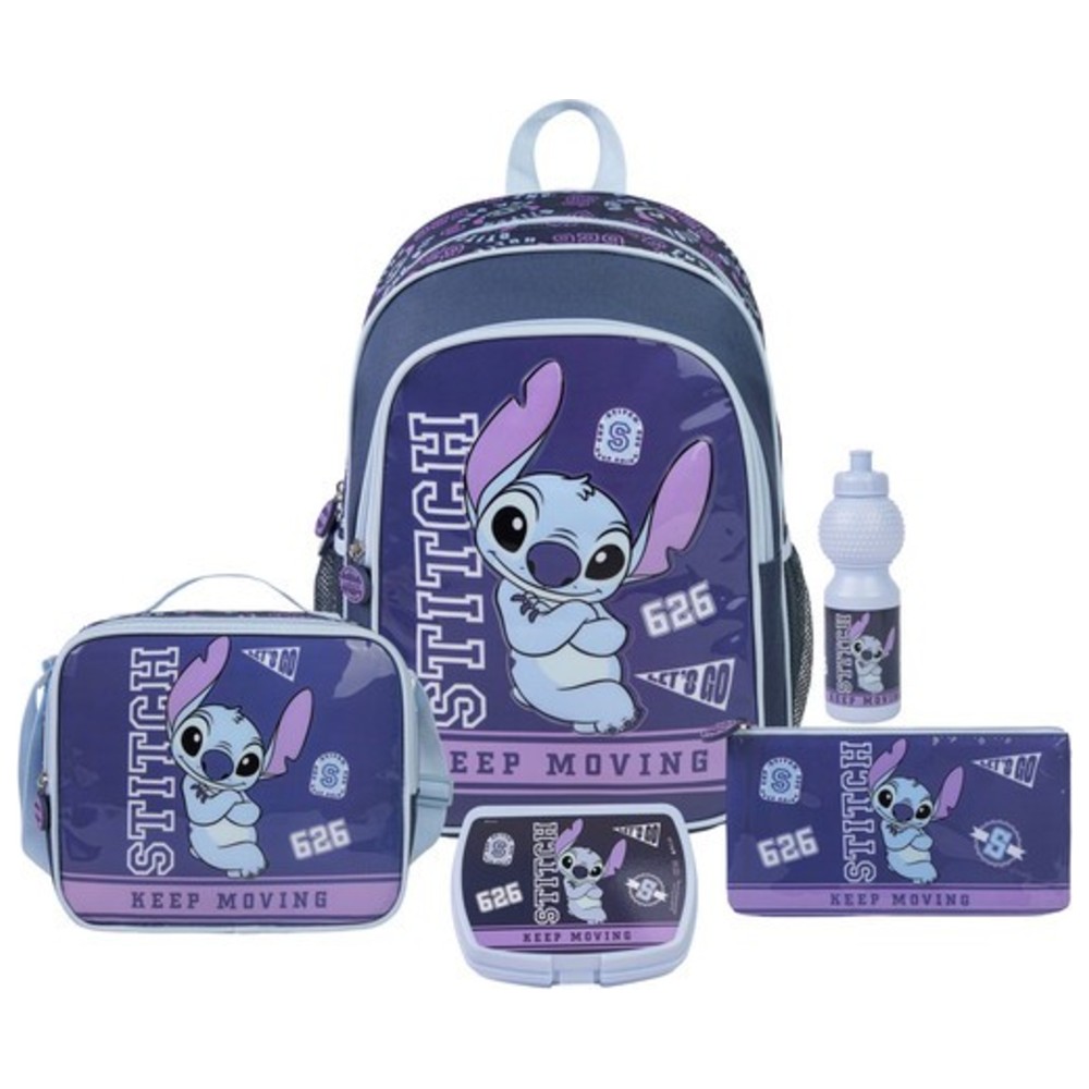 Disney - 5-In-1 School Backpack Set - Stitch - 18-Inch