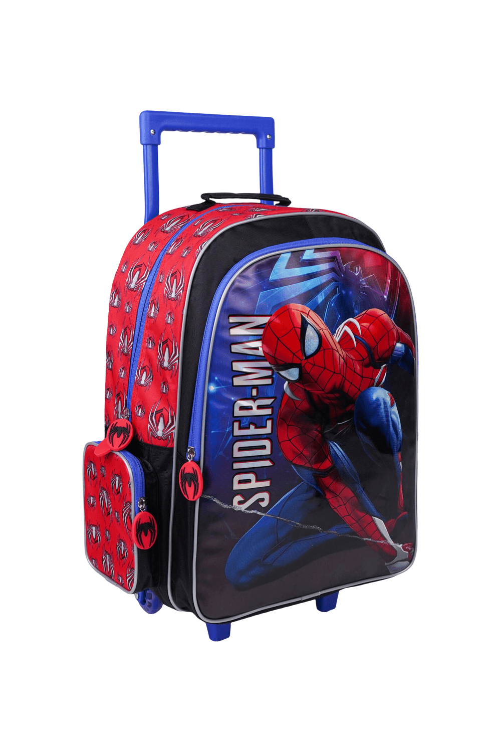 Marvel - Spiderman 5-In-1 Kids Trolley Backpack, Lunch Bag & Box With Water Bottle & Pencil Case Set - Multicolor