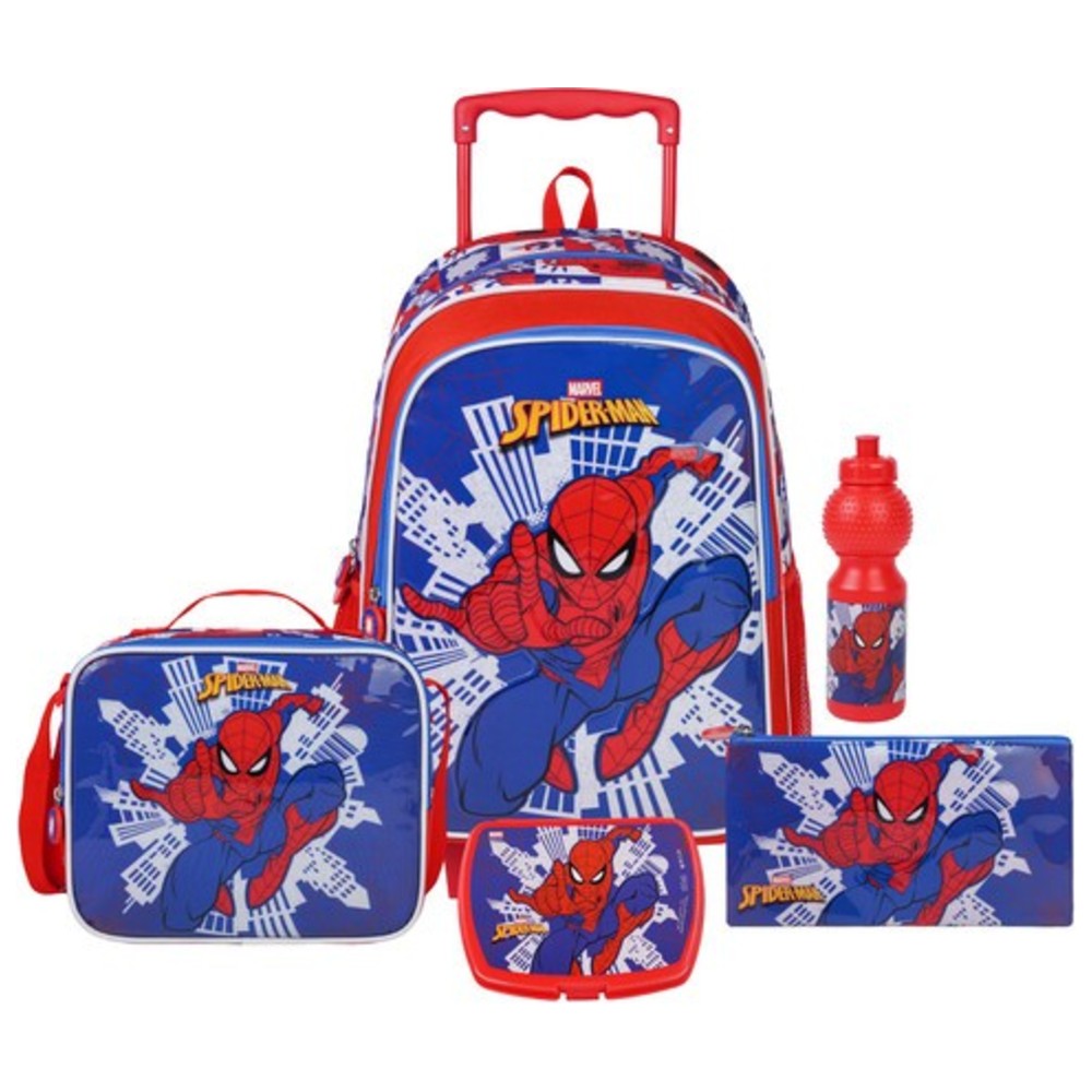 Marvel - 5-In-1 School Trolley Set - Spider-Man - 18-Inch