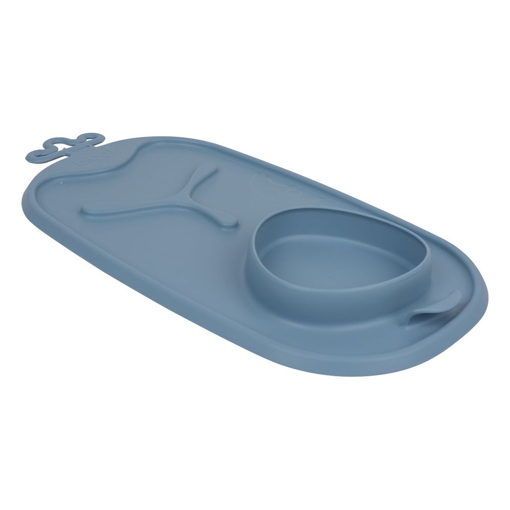 B.box Roll Plus Go Mealtime Mat With Deep Scooped Spoon - Ocean