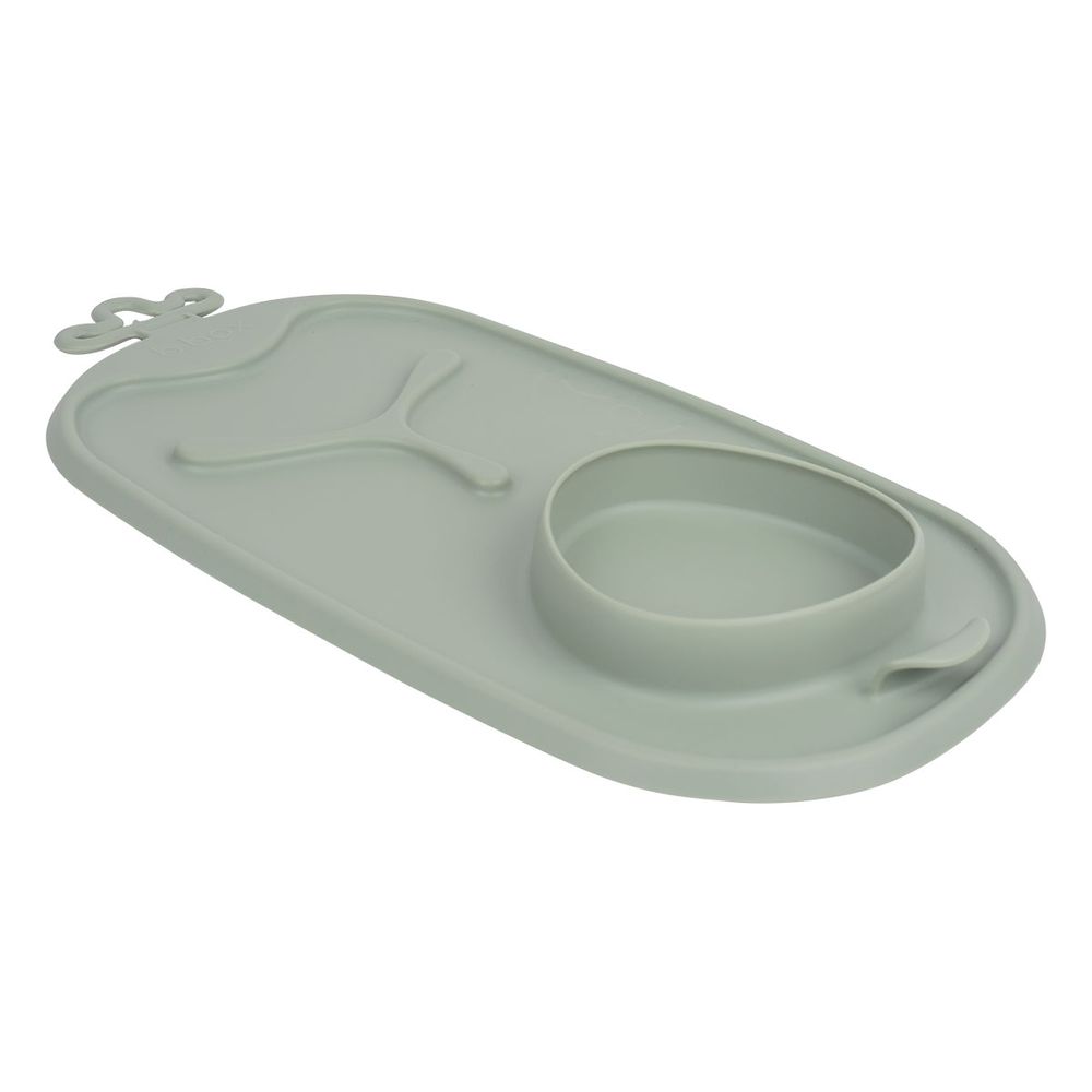 B.box Roll Plus Go Mealtime Mat With Deep Scooped Spoon - Sage