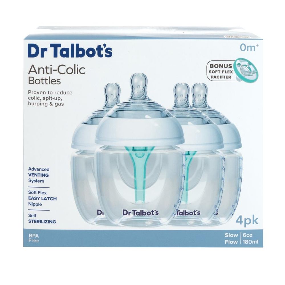 Dr. Talbot's - Anti Colic Bottles - White - 180 ml - 4 Pc Set