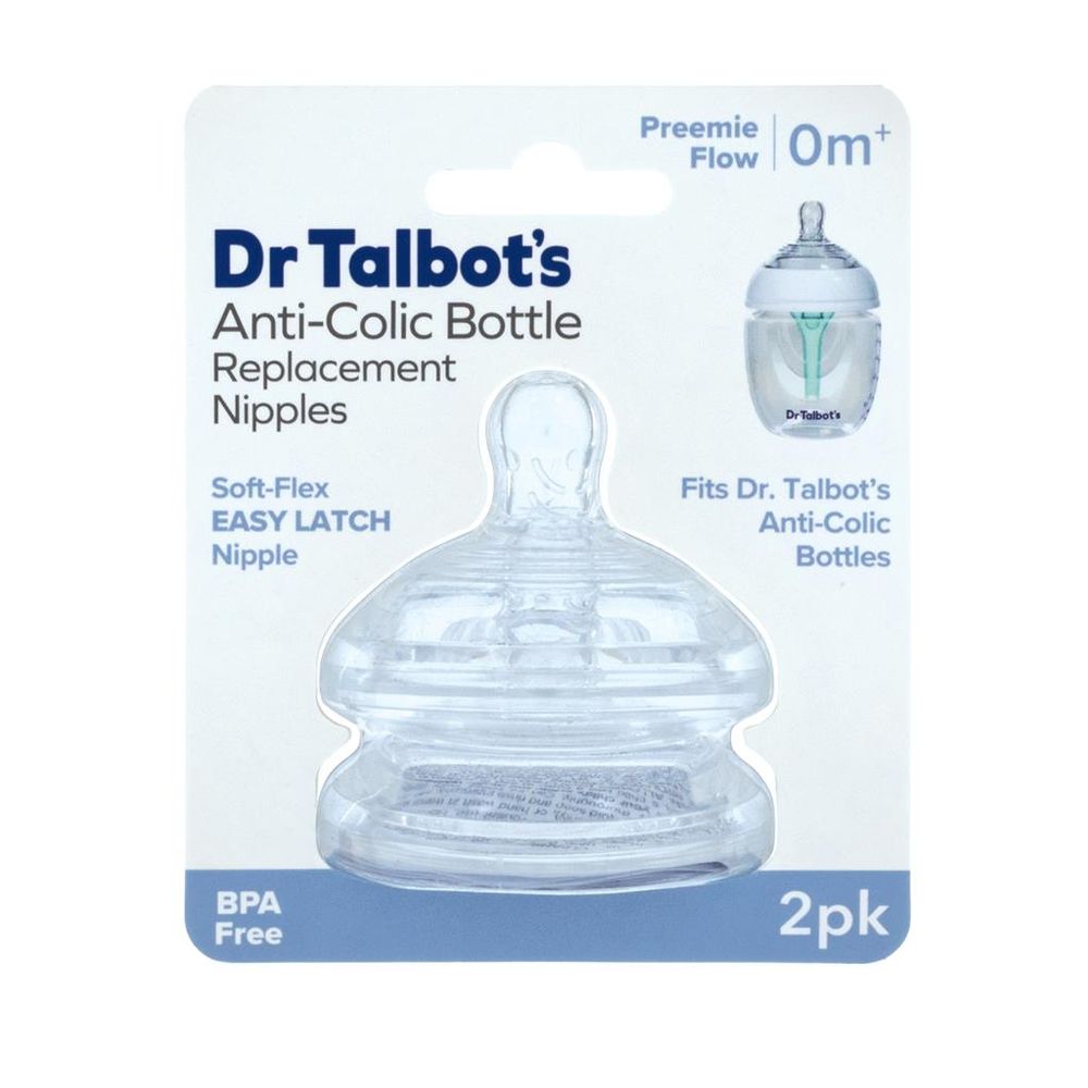 Dr. Talbot's - Slow Flow Silicone Replacement Nipples - 2 Pcs