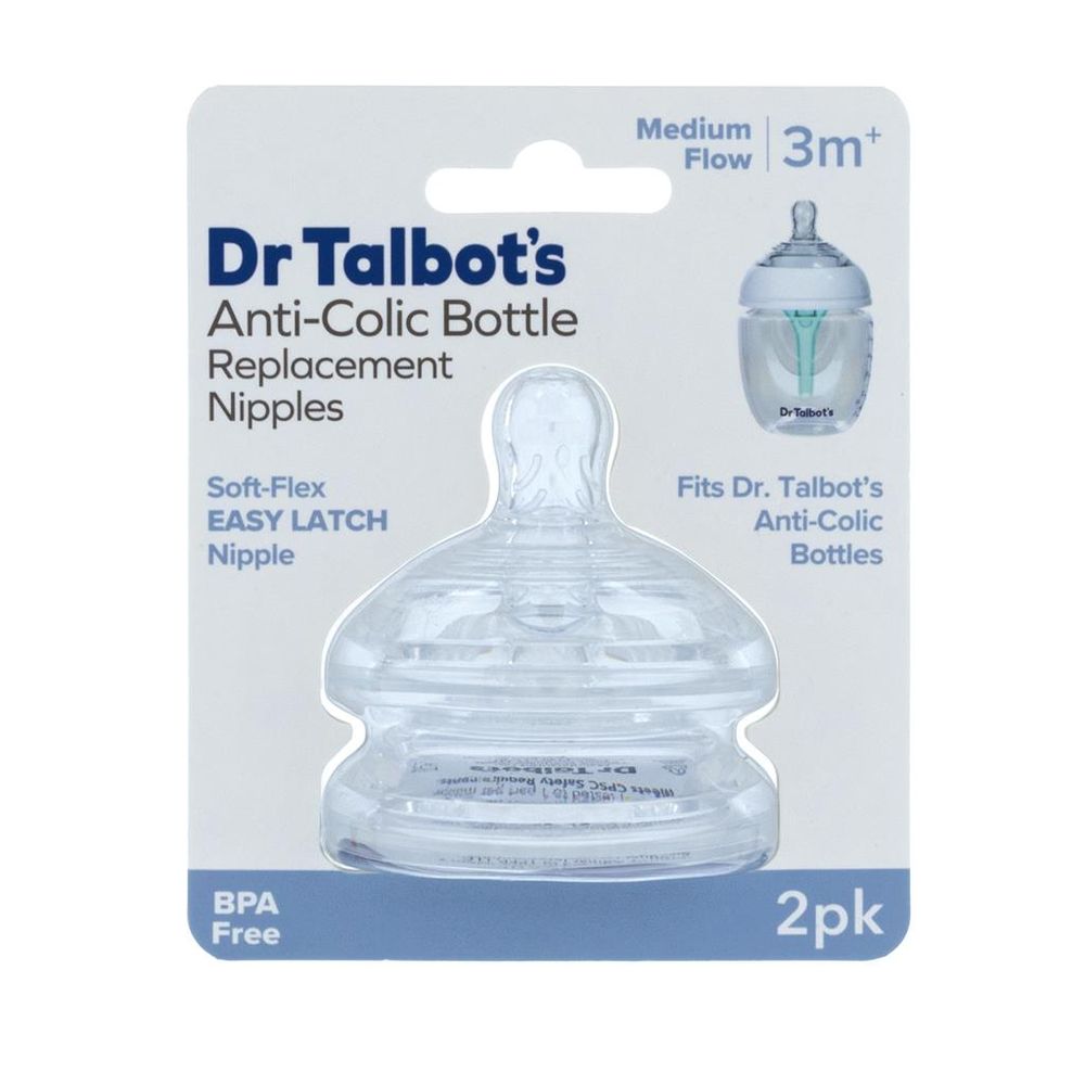 Dr. Talbot's - Medium Flow Silicone Replacement Nipples - 2 Pcs