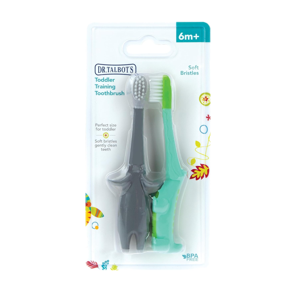 Dr. Talbot's - Animal Baby Toothbrush Set - Alligator & Elephant - 2 Pc Set