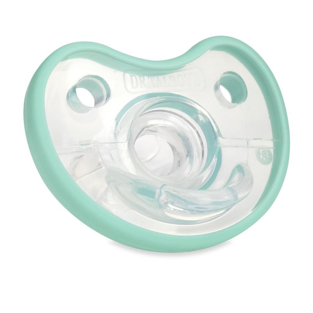 Dr. Talbot's - Flat Orthodontic Pacifiers - Aqua/White - Medium - 2 Pc Set