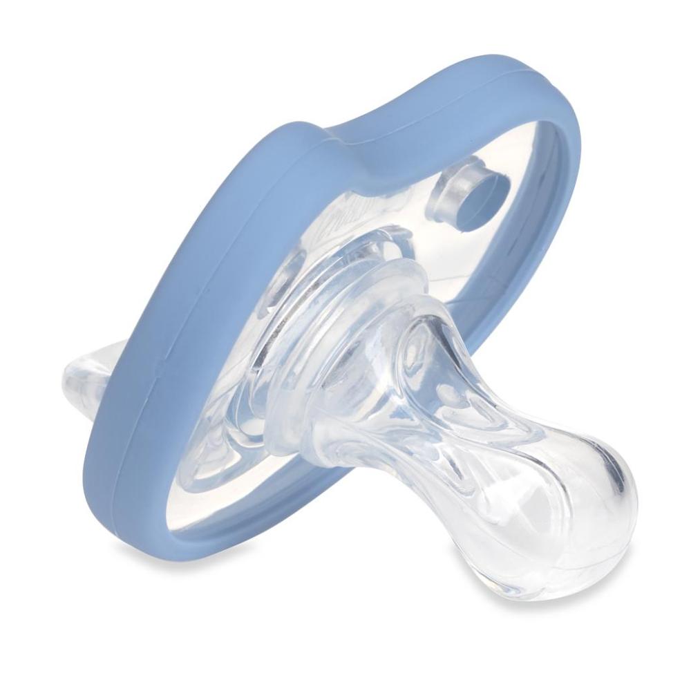 Dr. Talbot's Flat Orthodontic Pacifiers, Blue & Grey, Medium, 2-Pack