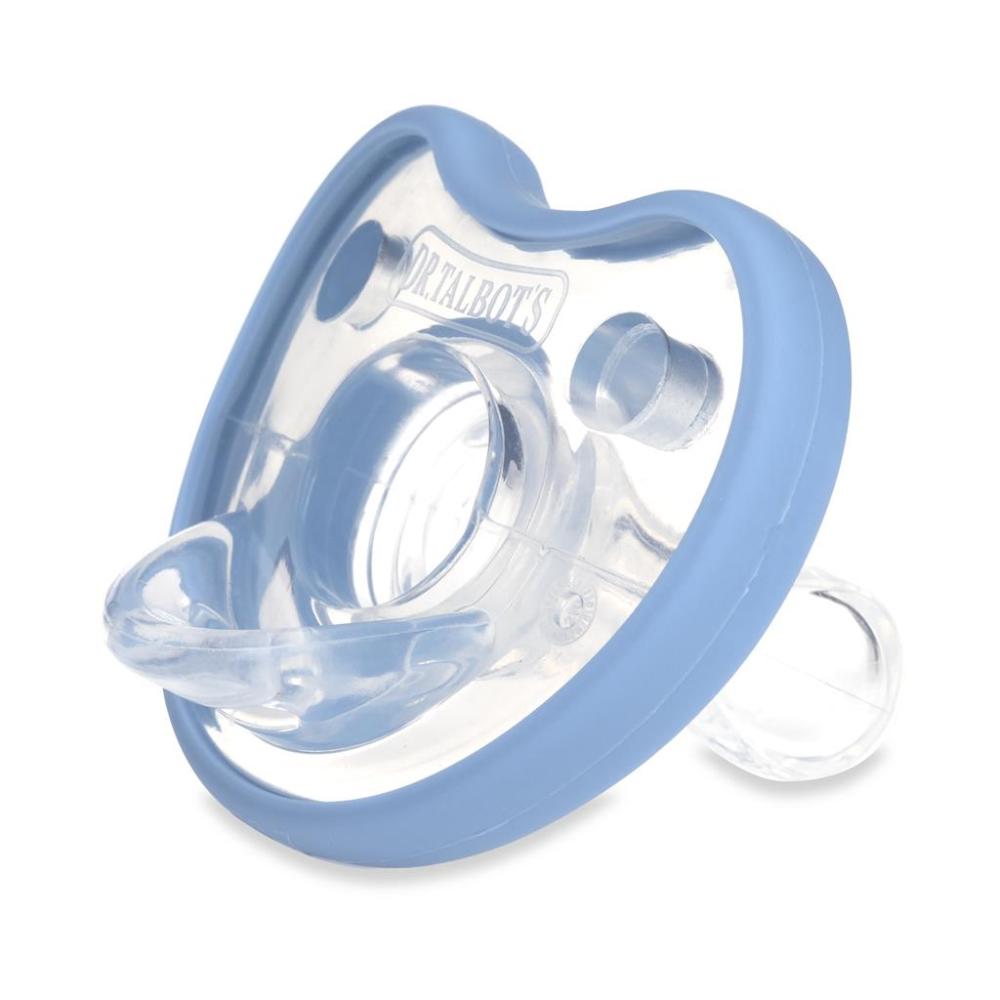 Dr. Talbot's Flat Orthodontic Pacifiers, Blue & Grey, Medium, 2-Pack