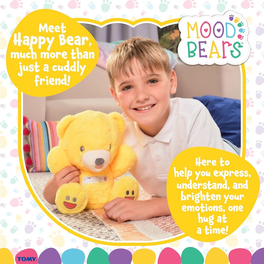 Lamaze - Mood Bears Happy Bear Plush Soft Toy - Yellow - 10-inch