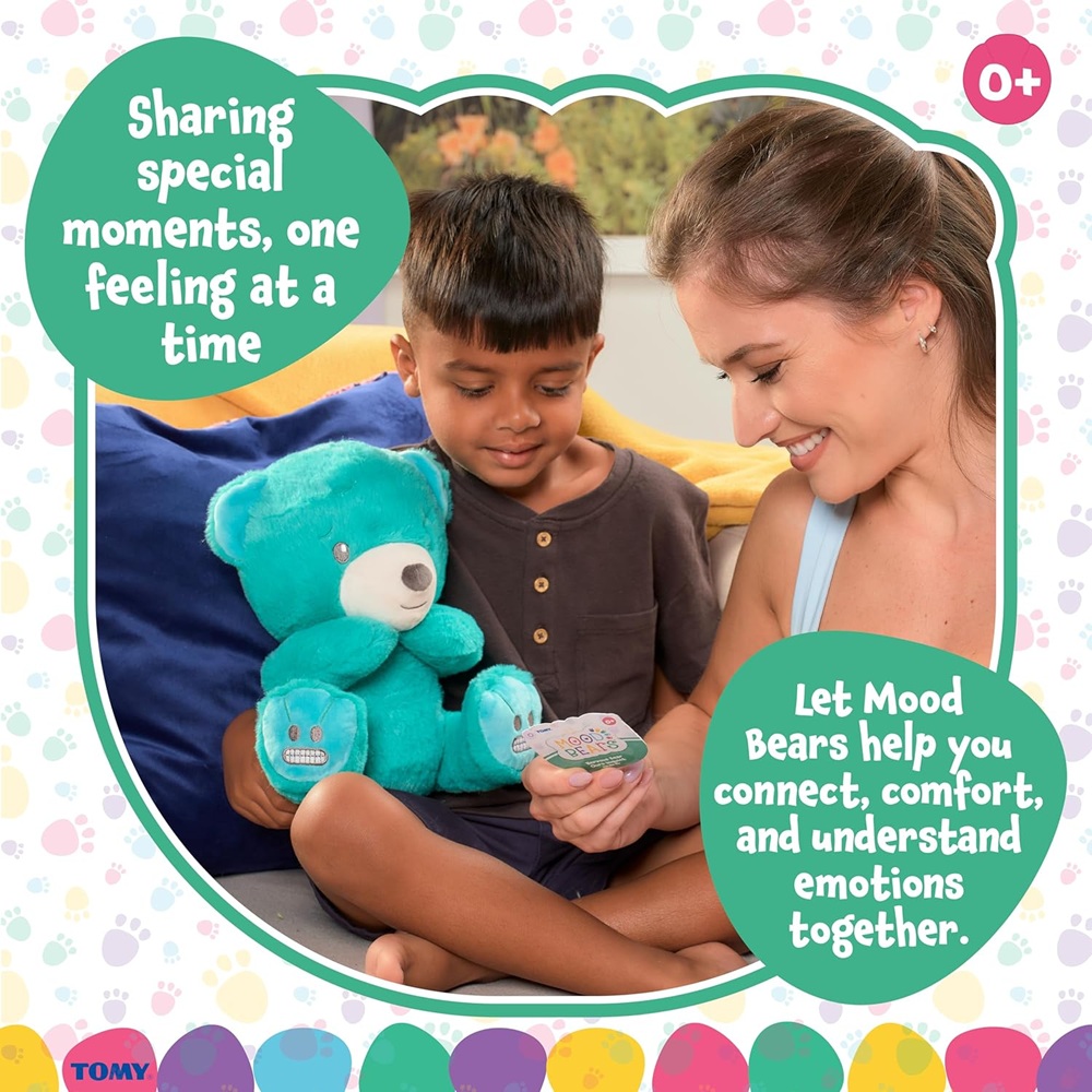 Lamaze - Mood Bears Nervous Bear Plush Soft Toy - Calming Teal - 10-inch