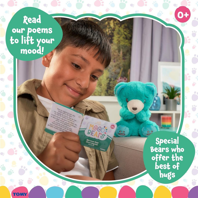 Lamaze - Mood Bears Nervous Bear Plush Soft Toy - Teal - 6.69-inch