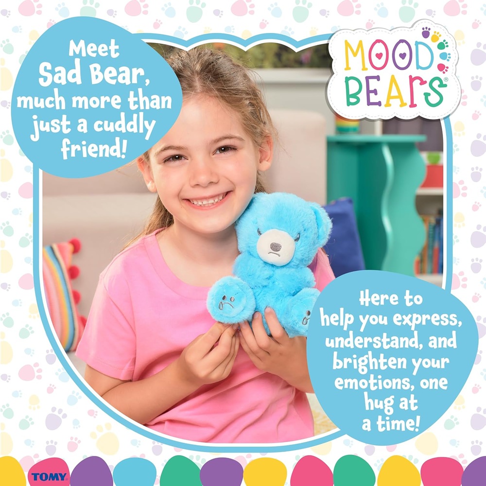 Lamaze - Mood Bears Sad Bear Plush Soft Toy - Light Blue - 7-inch