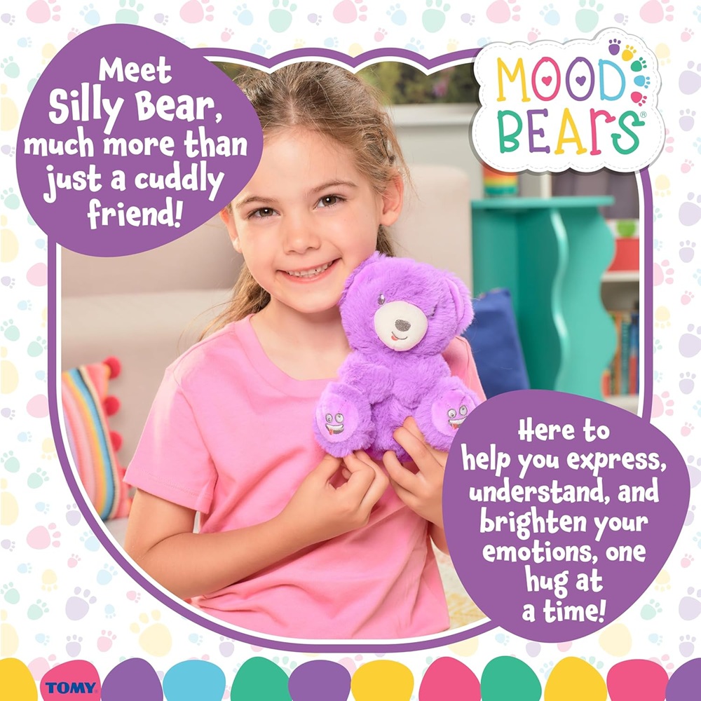 Lamaze - Mood Bears Silly Bear Plush Soft Toy - Purple - 7-inch