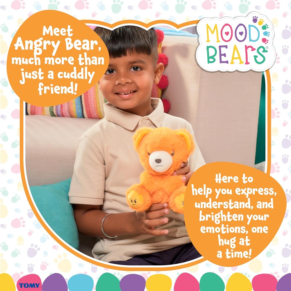 Lamaze - Mood Bears Angry Bear Plush Soft Toy - Orange - 7-inch