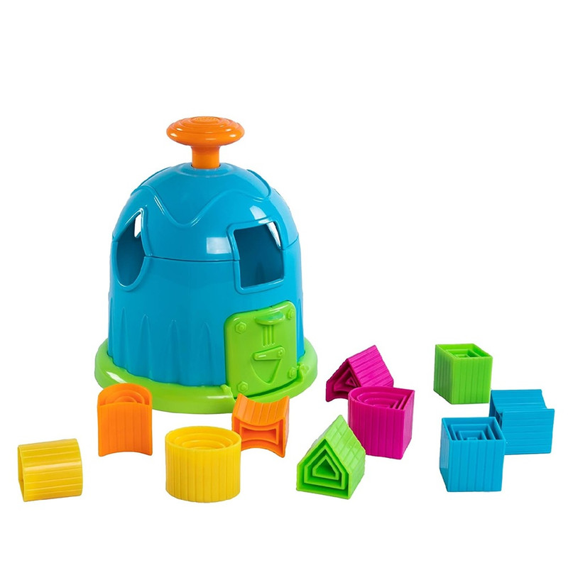 Fat Brain Toys - Shape Factory Sorting & Stacking Toy Set - Multicolor