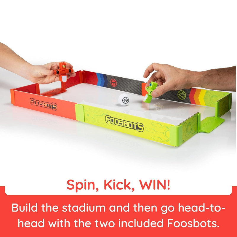 Fat Brain Toys - Foosbot Stadium Battle - Sensory Toys for Infant Development, Tabletop Game