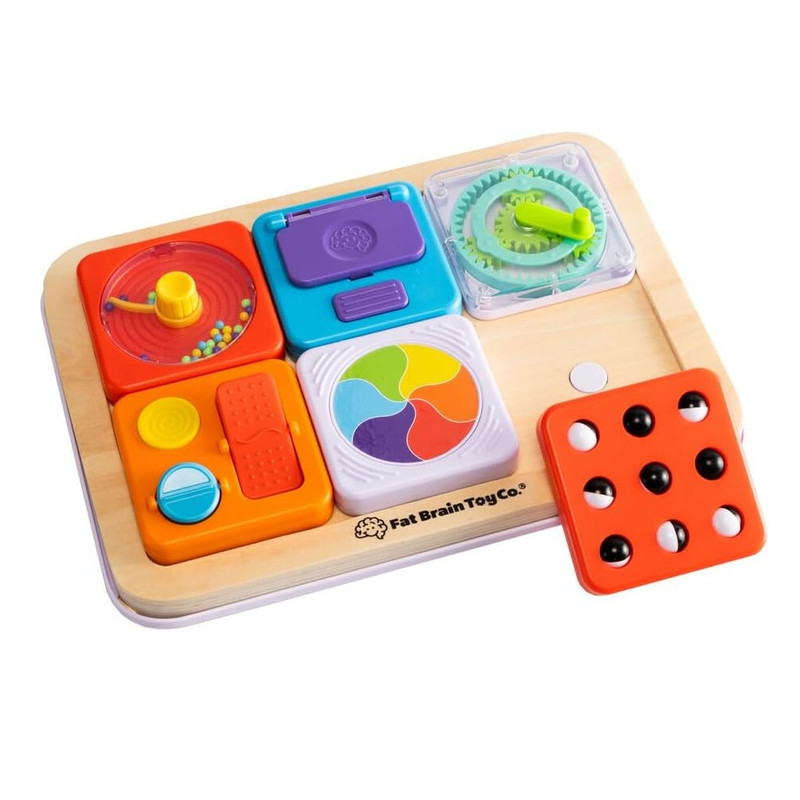 Fat Brain Toys Playtab Essential Set Sensory Activity Board With Modular Learning Tabs