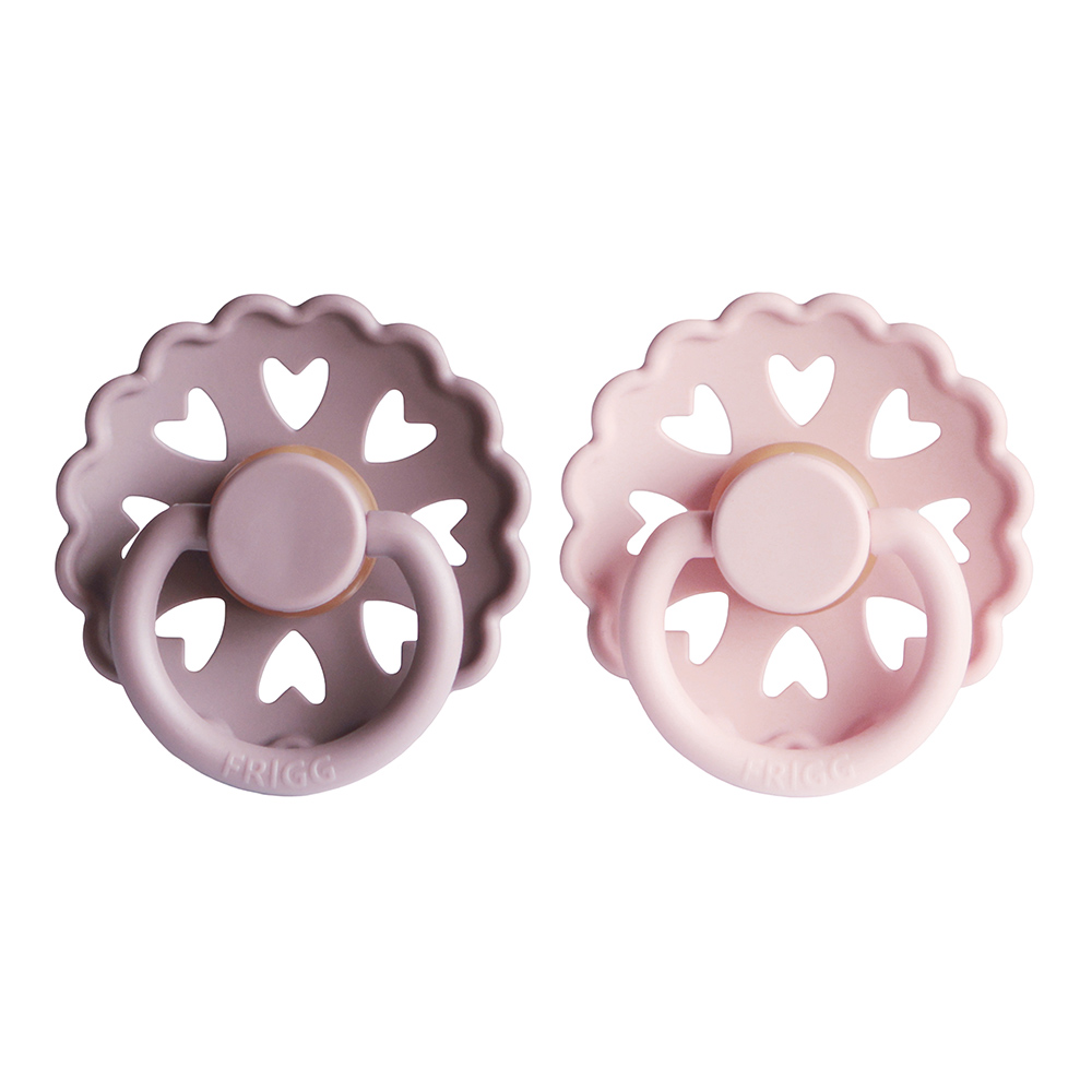 Frigg - Fairytale Latex Baby Pacifier - Twilight Mauve/White Lilac - 2Pc Set