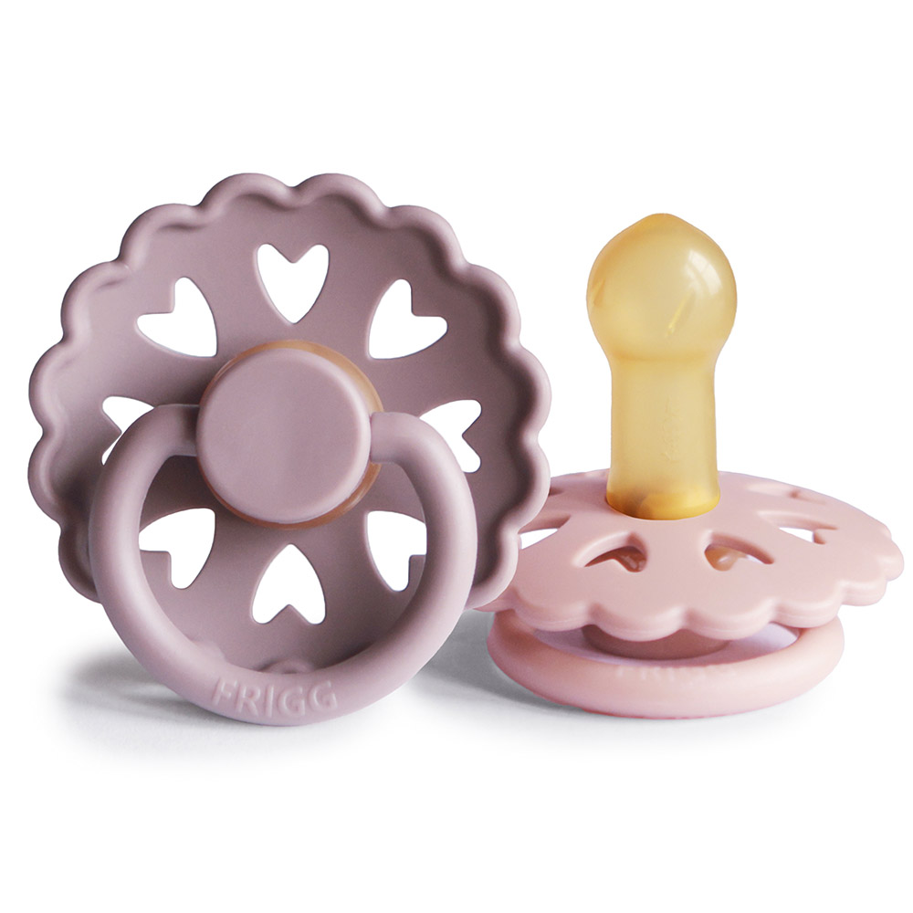 Frigg - Fairytale Latex Baby Pacifier - Twilight Mauve/White Lilac - 2Pc Set