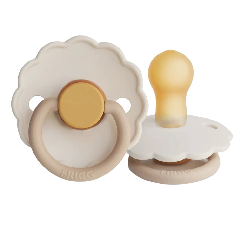 Frigg - Daisy Silicone Baby Pacifier - Chamomile/Croissant - 2Pc Set