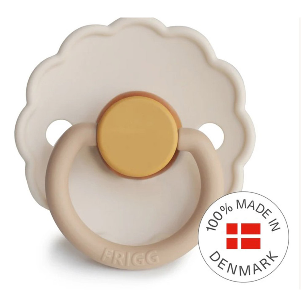 Frigg - Daisy Silicone Baby Pacifier - Chamomile/Croissant - 2Pc Set