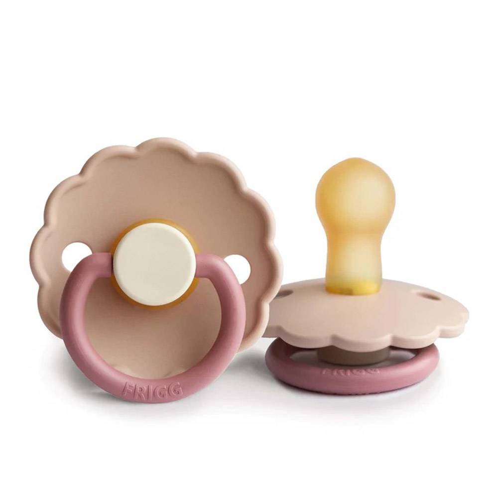 Frigg - Daisy Latex Baby Pacifier - Peony/Cedar - 2Pc Set