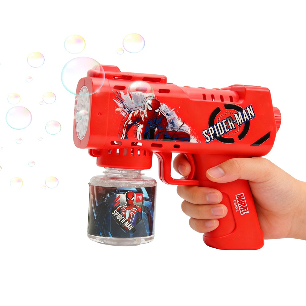 Marvel - Spiderman Game Verse Battery Operated Bubble Gun - Red
