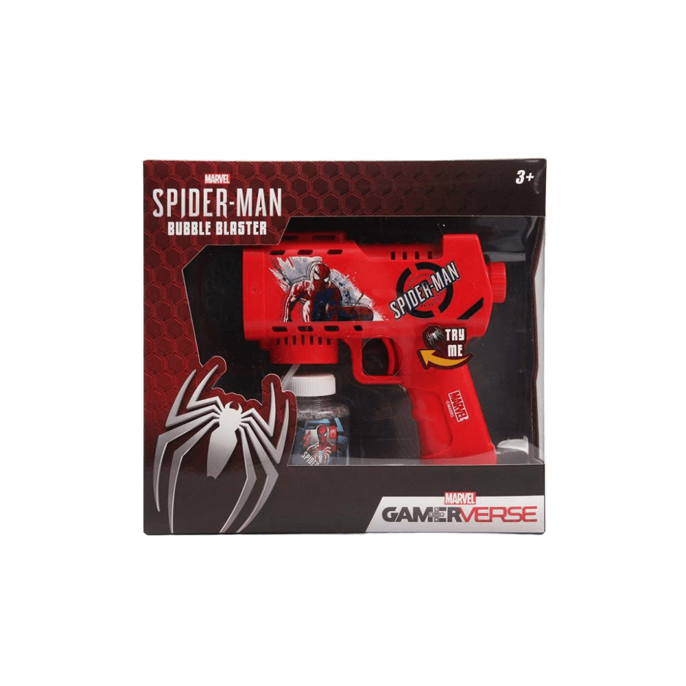Marvel - Spiderman Game Verse Battery Operated Bubble Gun - Red