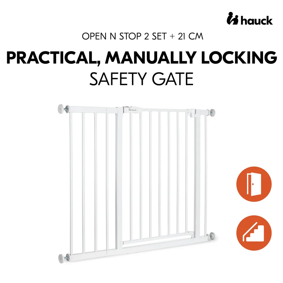 Hauck - Open N Stop with Extension - White - 96-101 cm