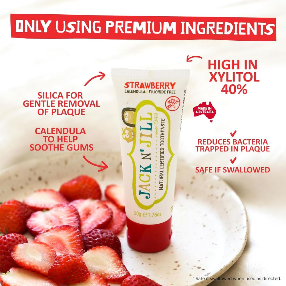 Jack N' Jill - Berries And Cream Toothpaste - Natural - 50 gm
