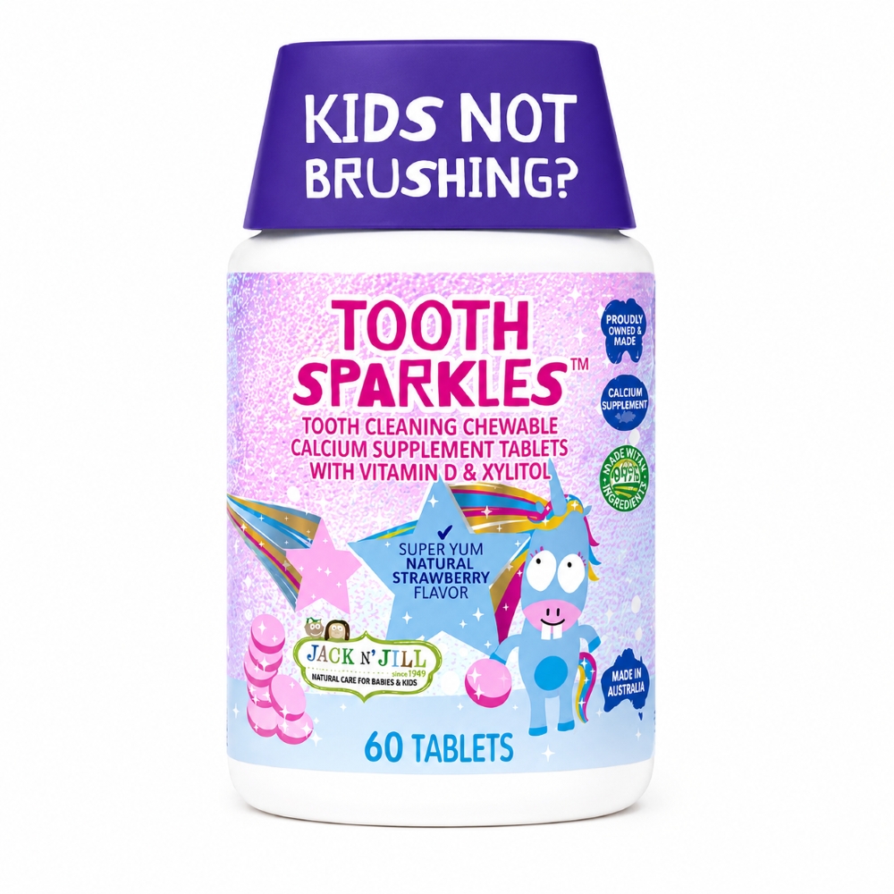 Jack N' Jill - Tooth Sparkles Tooth Cleaning Calcium Supplements - 60 Tabs