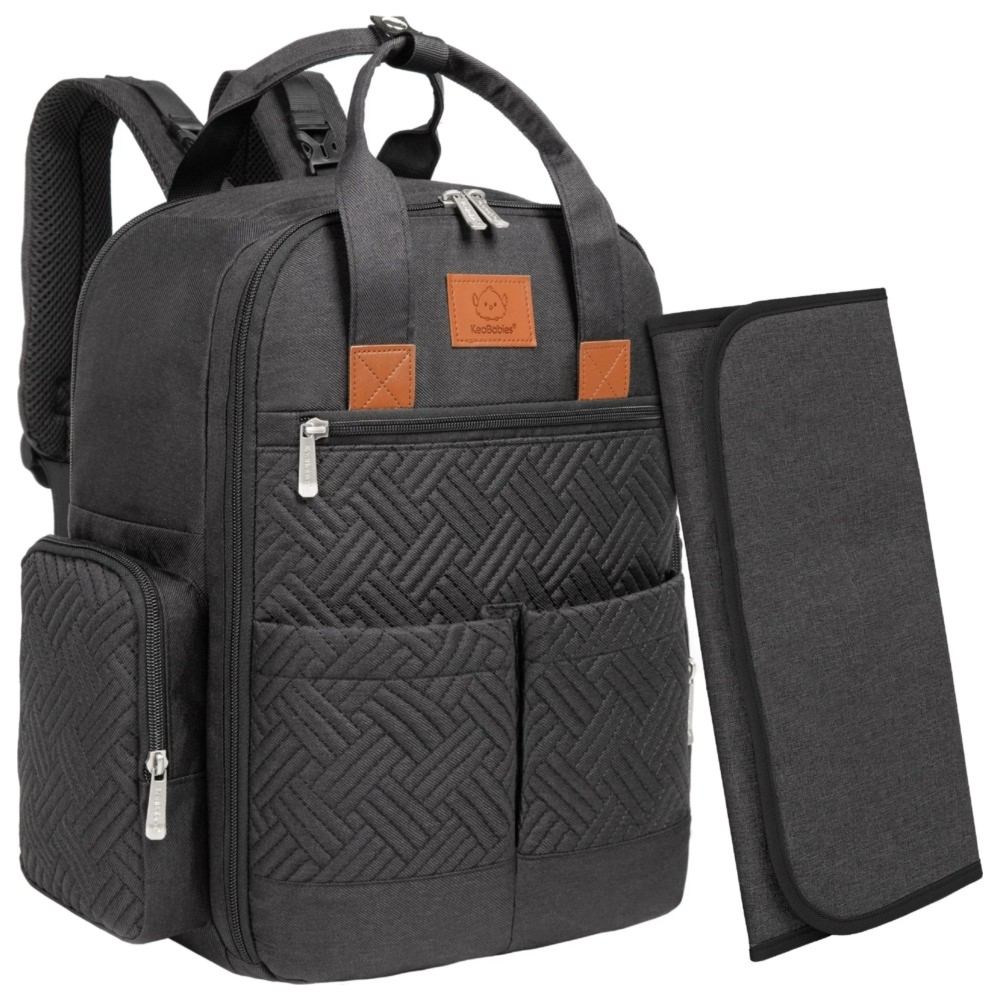 Keababies - Bree Diaper Backpack With Changing Pad - Charcoal