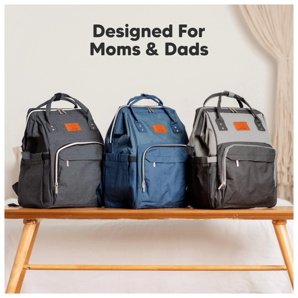 Keababies - Original Multi-Pocket Diaper Bag - Coffee Brown