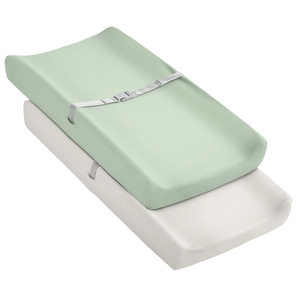 Keababies - Isla Changing Pad Covers Only - Sage/Grey - 2 Pc Set