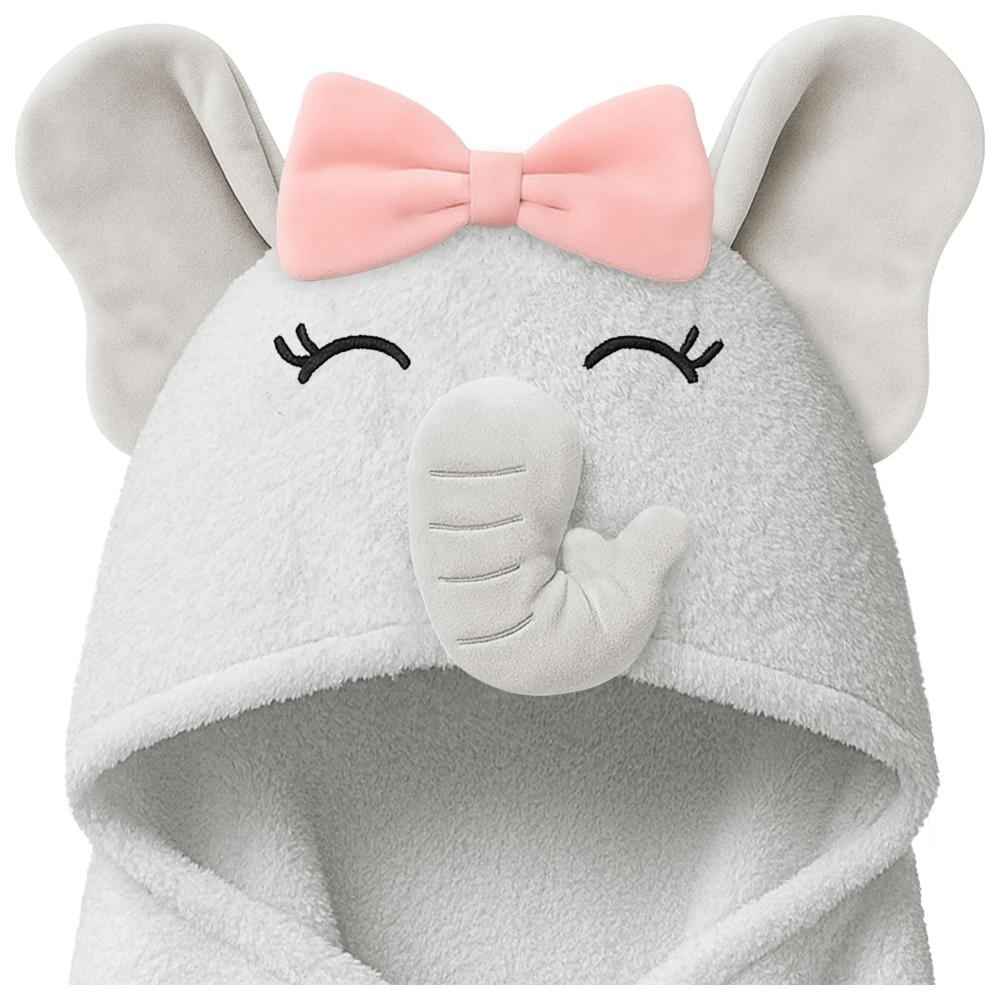 KeaBabies - PlayPals Hooded Soft Baby Bath Towel - Ella