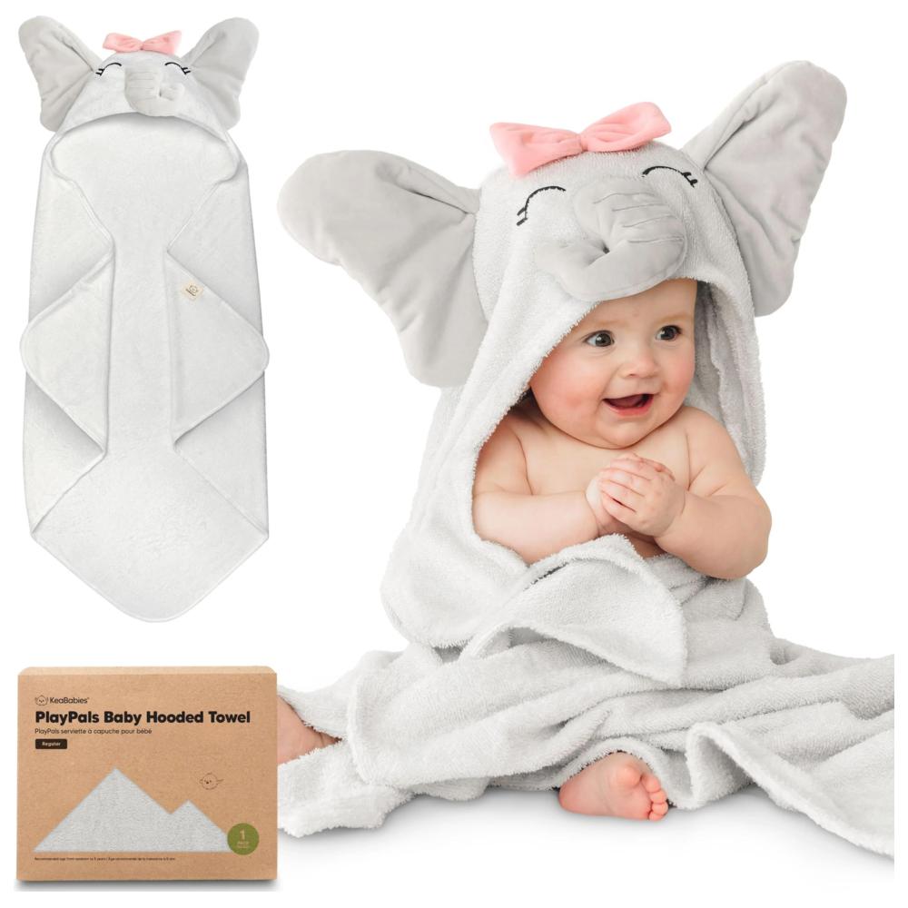KeaBabies - PlayPals Hooded Soft Baby Bath Towel - Ella
