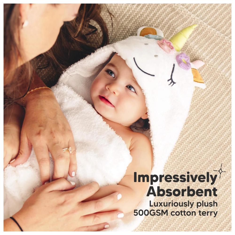 KeaBabies - PlayPals Hooded Soft Baby Bath Towel - Uria