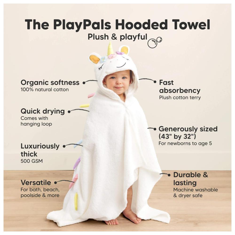 KeaBabies - PlayPals Hooded Soft Baby Bath Towel - Uria