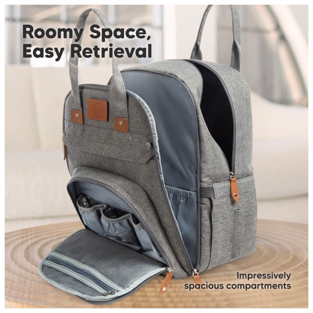 Keababies - Rove Multi-Pocket Diaper Bag - Charcoal