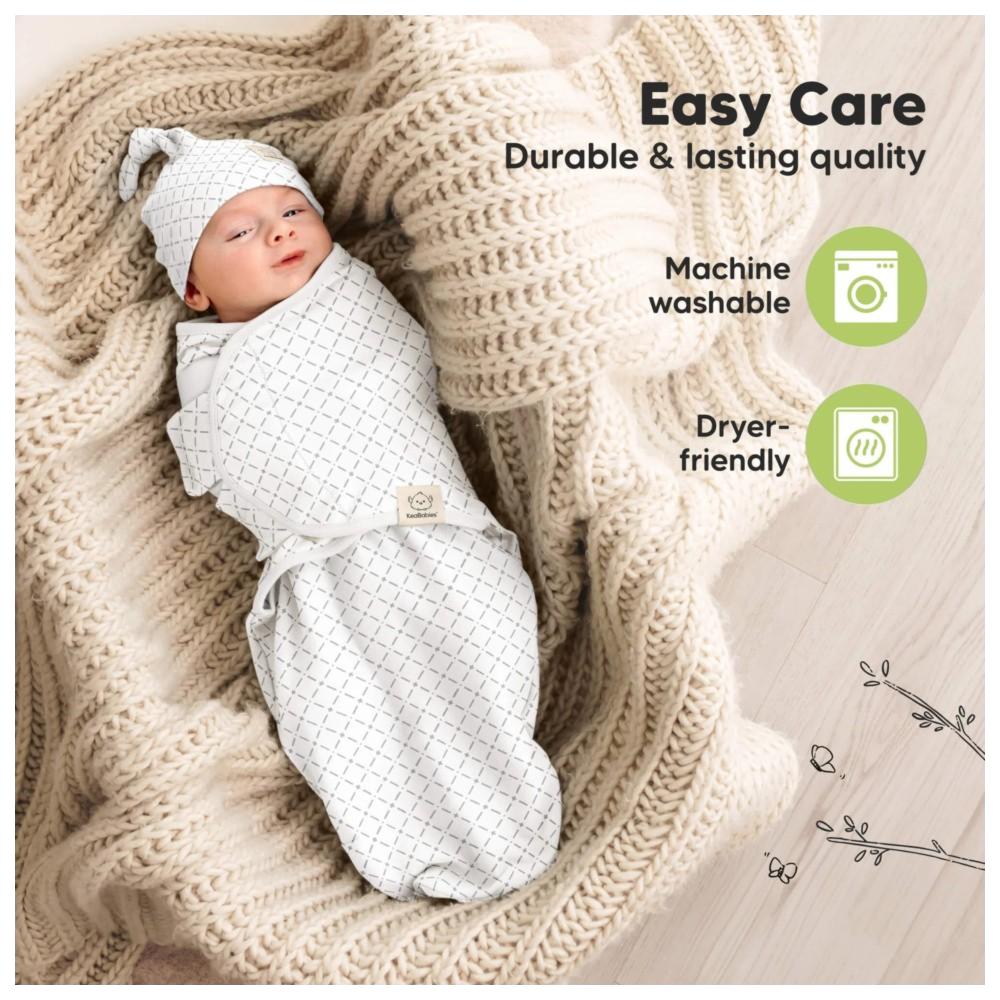 Keababies - Soothe Swaddle Wraps With Knot Hats - Butterflies - 3 Pc Set